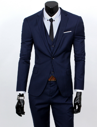 Anzug Herren Modern Slim Fit Mit Weste