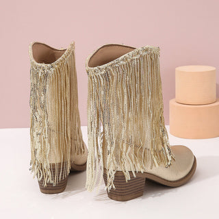 Cowboy Stiefel Damen Glänzend Fransen | Partylook