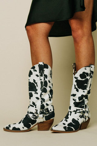 Cowboy Stiefel Damen Kuhflecken | Western