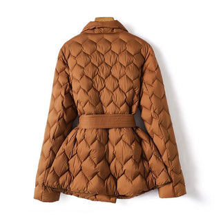 Damen Daunenjacke Mit Gürtel & Wickel-Design