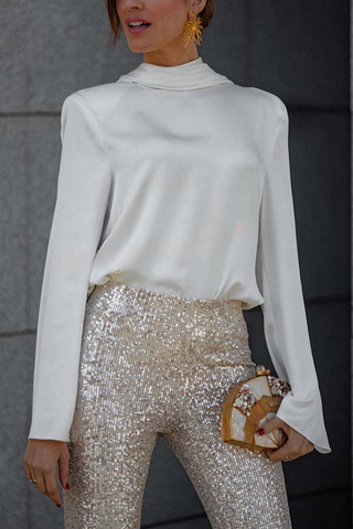 Damen Schlaghose Glitzerlook | Ausgehstil