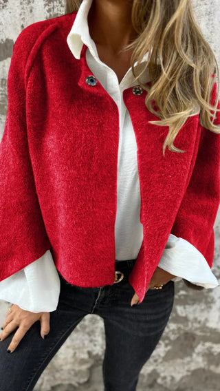 Damen Übergangsjacke Mit Knöpfen | Kurz Vintage-Stil