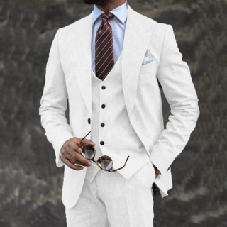 Herren Anzug Dreiteilig Mit Weste & Slim Fit