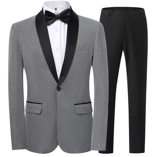 Herren Anzug Festlich Slim Fit Mit Smoking Sakko