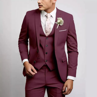 Herren Anzug Slim Fit Dreiteilig Mit Weste