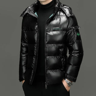 Herren Daunenjacke Mit Glanz-Steppdesign | Winter
