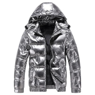 Herren Daunenjacke Mit Glanzoptik Und Kapuze | Winter