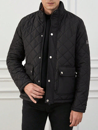 Herren Steppjacke Mit Knopf- und Reißverschluss | Übergangs