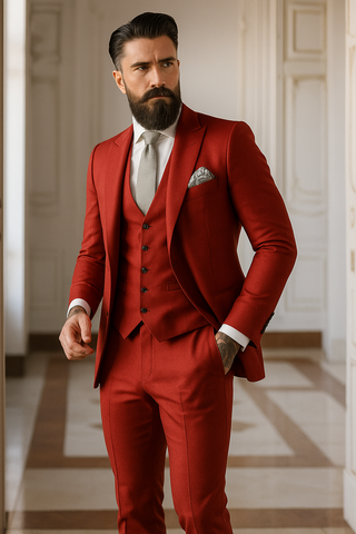 Anzug Herren Hochzeit Slim Fit Mit Weste