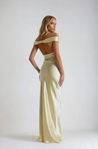 Alba | Damen Satin Abendkleid | Maxi