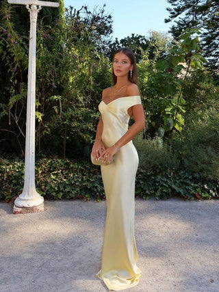 Alba | Damen Satin Abendkleid | Maxi