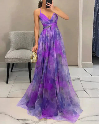 Alina | Damen luftiges Abendkleid | Maxi