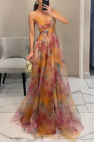 Alina | Damen luftiges Abendkleid | Maxi