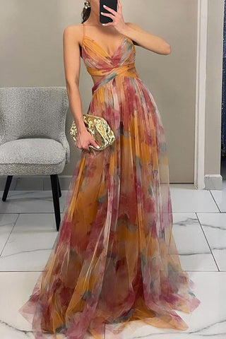 Alina | Damen luftiges Abendkleid | Maxi