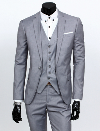 Anzug Herren Modern Slim Fit Mit Weste