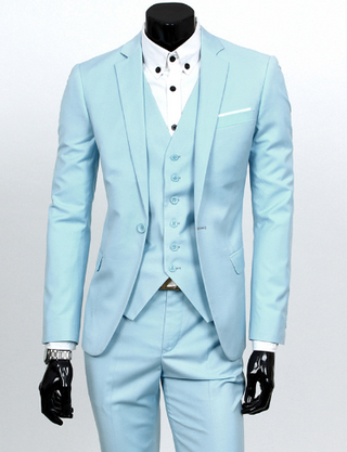 Anzug Herren Modern Slim Fit Mit Weste