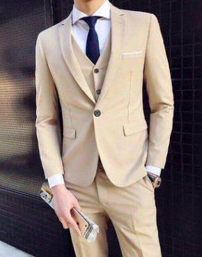 Anzug Herren Modern Slim Fit Mit Weste