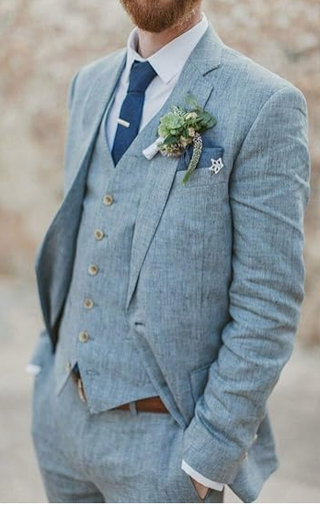 Anzug Herren Slim Fit Mit Weste Hochzeit