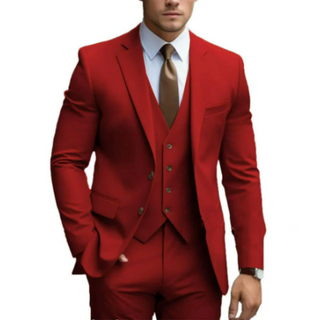 Anzug Herren Slim Fit Mit Weste & Revers