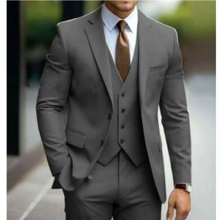 Anzug Herren Slim Fit Mit Weste & Revers