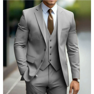 Anzug Herren Slim Fit Mit Weste & Revers
