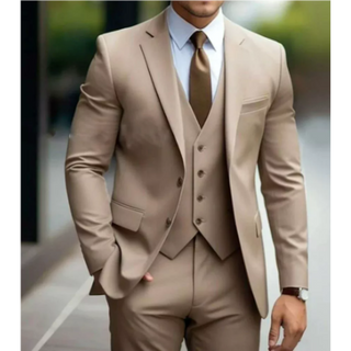 Anzug Herren Slim Fit Mit Weste & Revers
