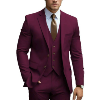 Anzug Herren Slim Fit Mit Weste & Revers