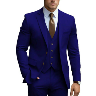 Anzug Herren Slim Fit Mit Weste & Revers