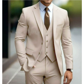 Anzug Herren Slim Fit Mit Weste & Revers