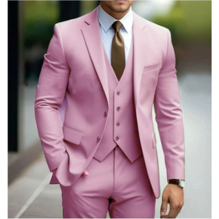 Anzug Herren Slim Fit Mit Weste & Revers