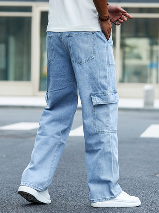 Cargo Herren Baggy-Jeans Mit Seitentaschen | Weit
