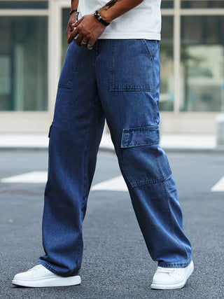 Cargo Herren Baggy-Jeans Mit Seitentaschen | Weit