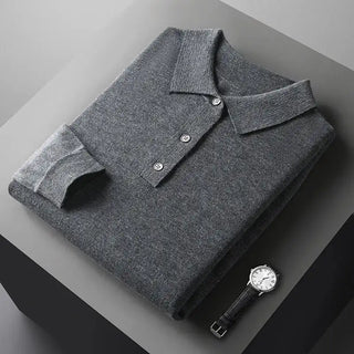 Caspian | Herren Langärmliges Strick-Poloshirt