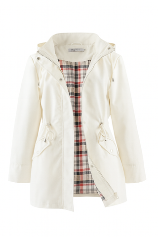 Damen Regenjacke Mit Karofutter | Mit Kapuze