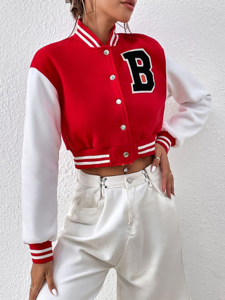 College Jacke Damen Mit Kontrastärmeln | Kurzer Schnitt