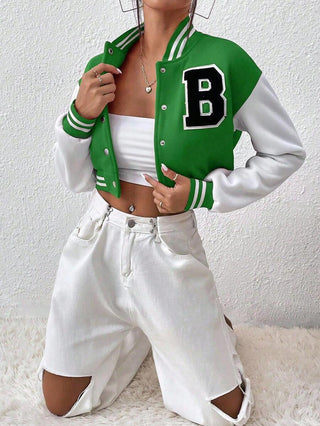 College Jacke Damen Mit Kontrastärmeln | Kurzer Schnitt