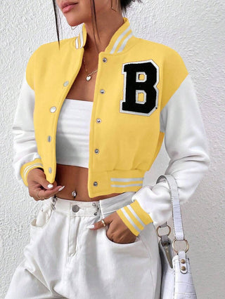 College Jacke Damen Mit Kontrastärmeln | Kurzer Schnitt