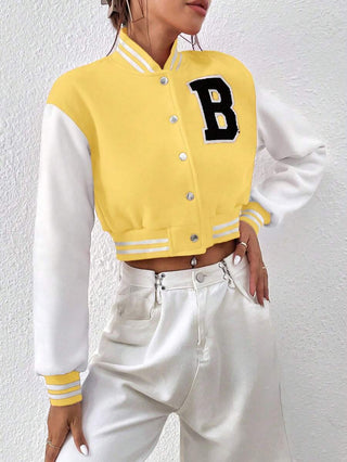 College Jacke Damen Mit Kontrastärmeln | Kurzer Schnitt