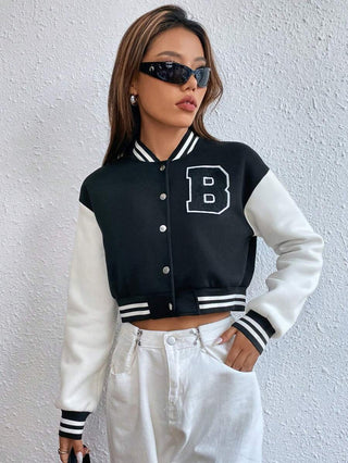 College Jacke Damen Mit Kontrastärmeln | Kurzer Schnitt