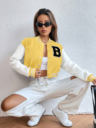 College Jacke Damen Mit Kontrastärmeln | Kurzer Schnitt