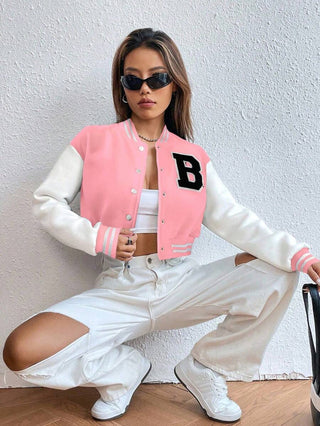 College Jacke Damen Mit Kontrastärmeln | Kurzer Schnitt