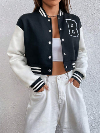College Jacke Damen Mit Kontrastärmeln | Kurzer Schnitt