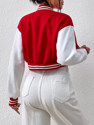 College Jacke Damen Mit Kontrastärmeln | Kurzer Schnitt