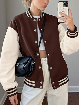 College Jacke Damen Mit Kontrastärmeln | Lässiger Oversize-Look