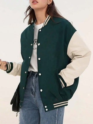 College Jacke Damen Mit Kontrastärmeln | Vintage Look