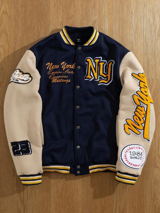 College Jacke Herren Mit Stickereien | College-Stil