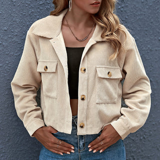 Cord Damen Übergangsjacke Mit Knöpfen | Kurz