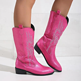Cowboy Stiefel Damen Glänzend Stickerei | Western