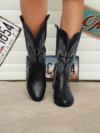 Cowboy Stiefel Damen Glänzend Stickerei | Western