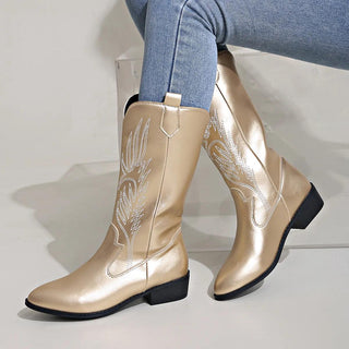 Cowboy Stiefel Damen Glänzend Stickerei | Western